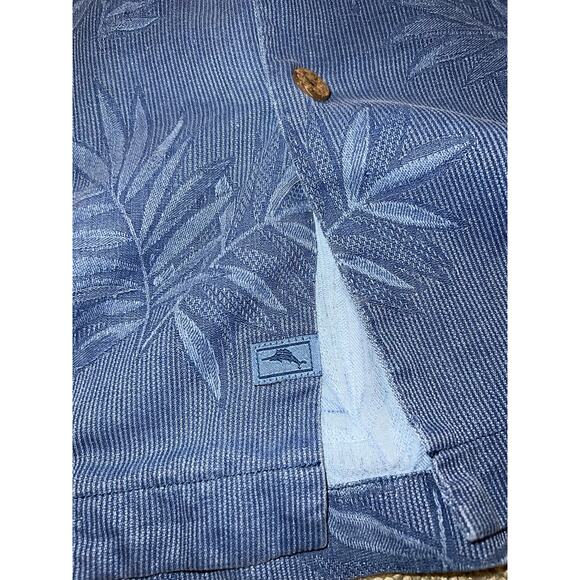 Tommy Bahama silk Hawaiian tropical button down short sleeve Blue Men's Size XL - Picture 6 of 7